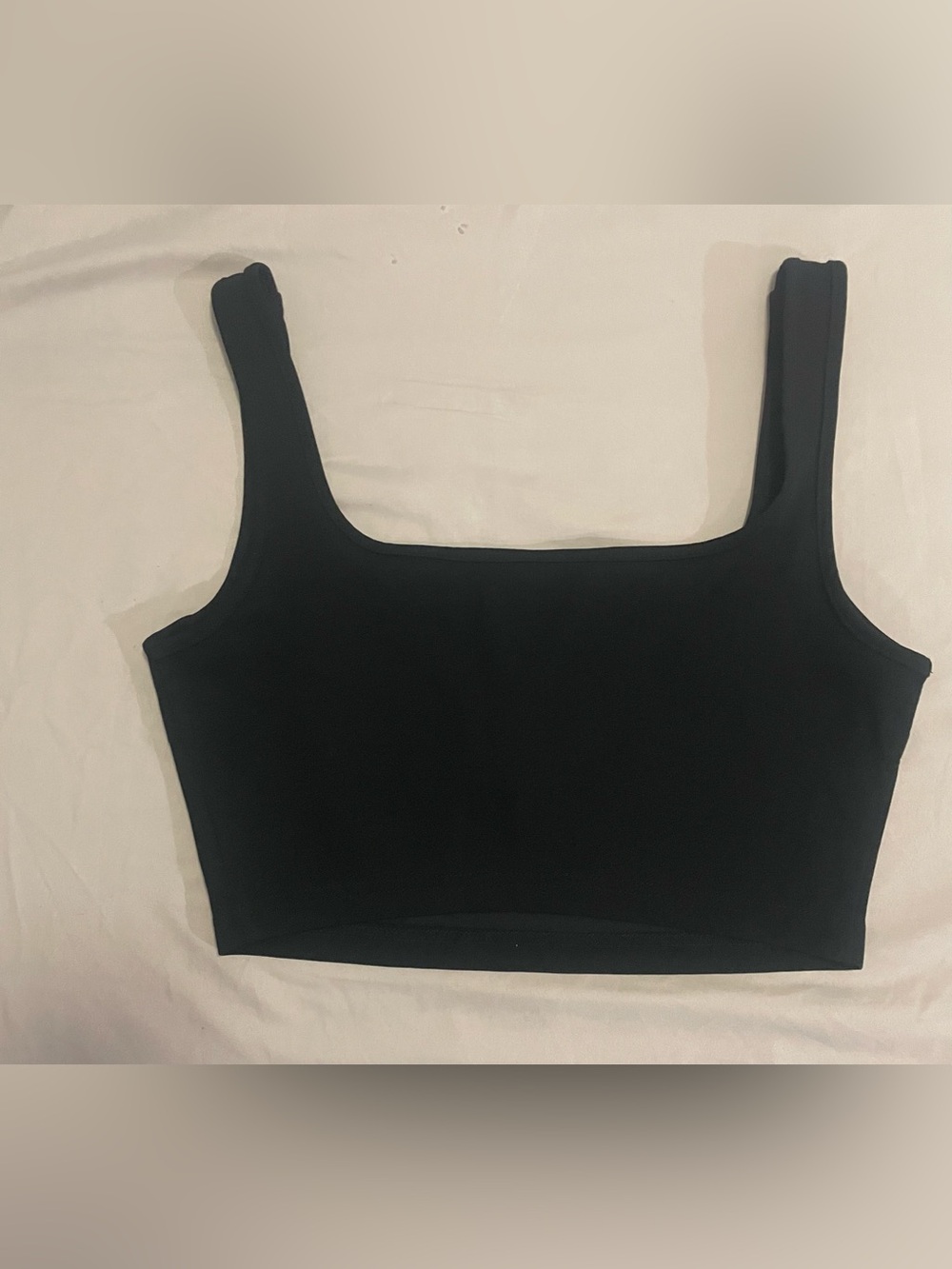 SHEIN Black Square Neck Crop Top